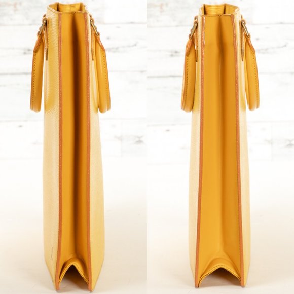 LOUIS VUITTON Large Citron Yellow Epi Leather Tote Handbag - Picture 4 of 14